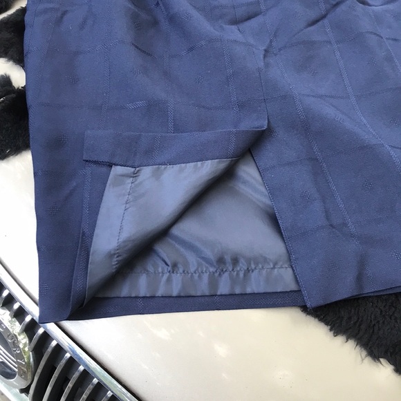 Amanda Smith Petites Navy Blue 2 pc Double Button Look Blazer Skirt Set 10 - Picture 12 of 16